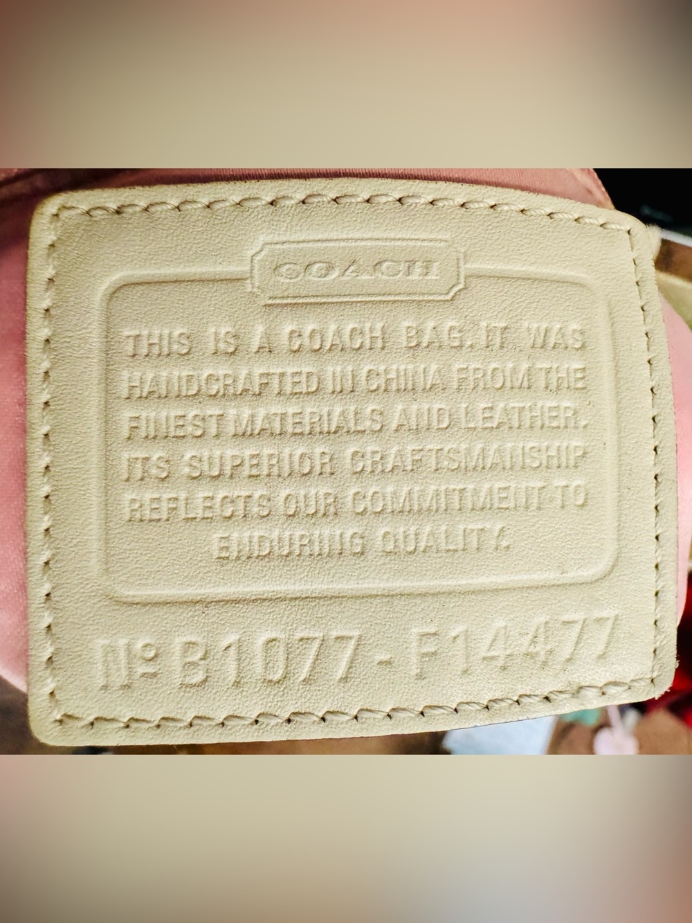 Coach Chelsea Heritage Beige Pink Signature Canvas Tote #14477 - 2010 - EUC - Picture 9 of 12